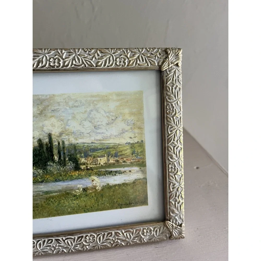 Vintage Photo Picture Frame Ornate Silver Metal Victorian Romantic 5
